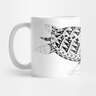 streaming turtle ecopop in Caribbean floral pattern art Mug